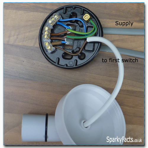 Two-way and intermediate lighting wiring Step 1