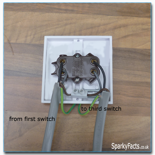 Two-way and intermediate lighting wiring Step 3